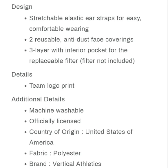 NWT Unisex Philadelphia Phillies Vertical Athletics Pro Face Covering - Picture 5 of 5